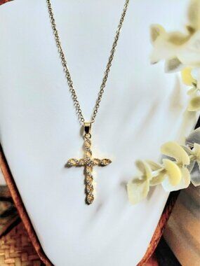 Twisted Cross Pendant Necklace in Gold - Women's Jewelry